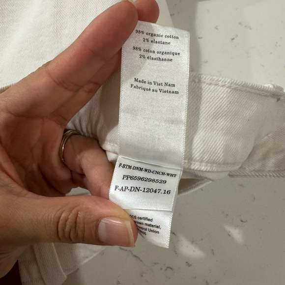 White Everlane The Way-High Gardener Cropped Wide Leg Utility Jean Size 30R - Picture 13 of 13